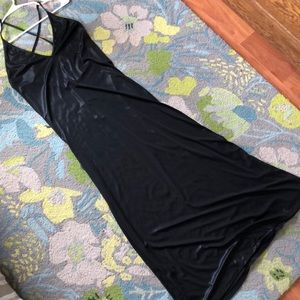 Shiny black maxi dress by American Apparel